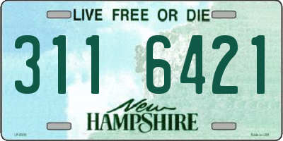 NH license plate 3116421