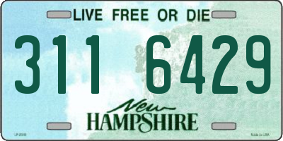 NH license plate 3116429