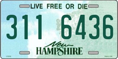 NH license plate 3116436