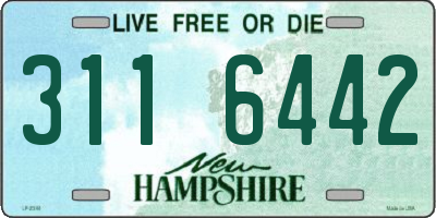 NH license plate 3116442
