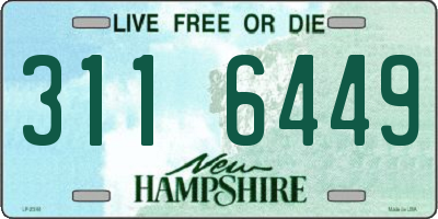 NH license plate 3116449
