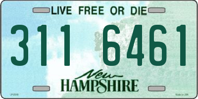 NH license plate 3116461