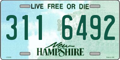 NH license plate 3116492