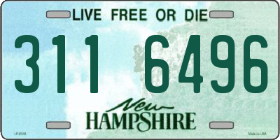 NH license plate 3116496