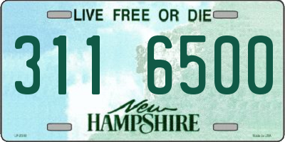 NH license plate 3116500