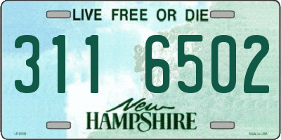 NH license plate 3116502