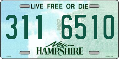 NH license plate 3116510