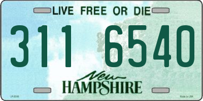 NH license plate 3116540
