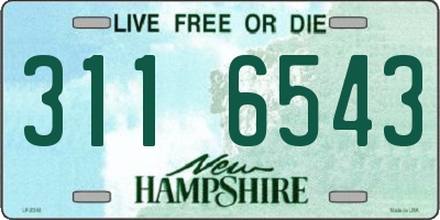NH license plate 3116543
