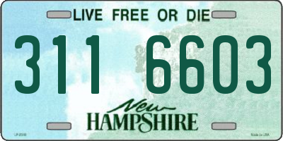 NH license plate 3116603
