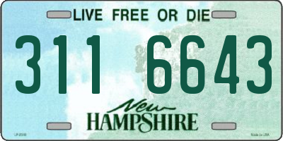 NH license plate 3116643