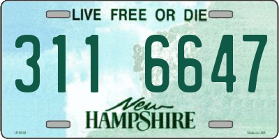 NH license plate 3116647