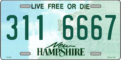 NH license plate 3116667