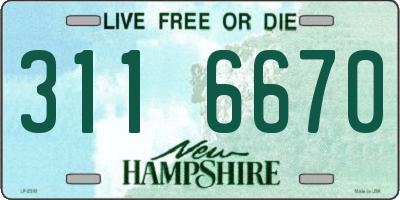 NH license plate 3116670