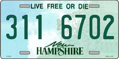 NH license plate 3116702