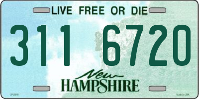 NH license plate 3116720