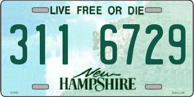 NH license plate 3116729