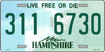 NH license plate 3116730