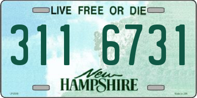 NH license plate 3116731