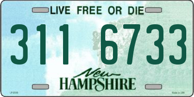 NH license plate 3116733