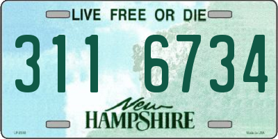NH license plate 3116734