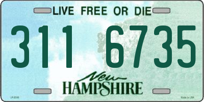 NH license plate 3116735