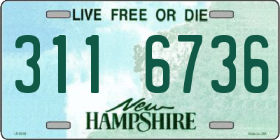 NH license plate 3116736
