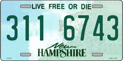NH license plate 3116743