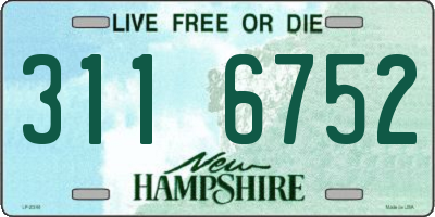 NH license plate 3116752