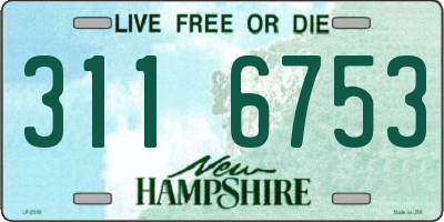 NH license plate 3116753