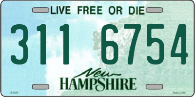 NH license plate 3116754