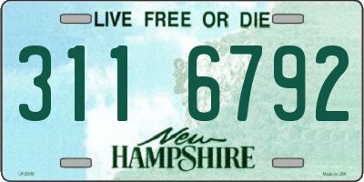 NH license plate 3116792