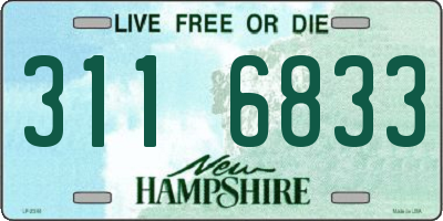 NH license plate 3116833