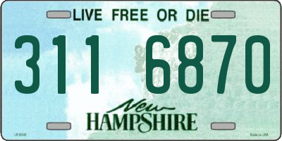 NH license plate 3116870