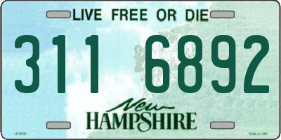 NH license plate 3116892