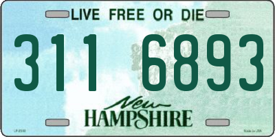 NH license plate 3116893