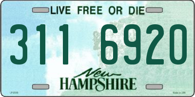 NH license plate 3116920
