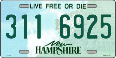 NH license plate 3116925