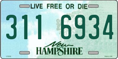 NH license plate 3116934