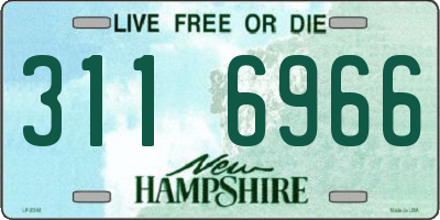 NH license plate 3116966
