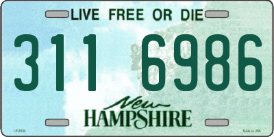 NH license plate 3116986