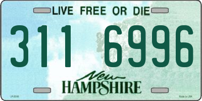 NH license plate 3116996