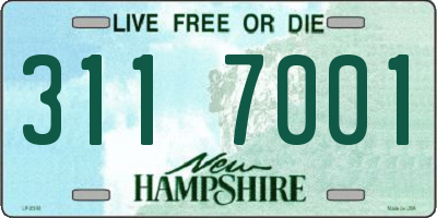 NH license plate 3117001