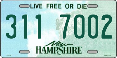 NH license plate 3117002