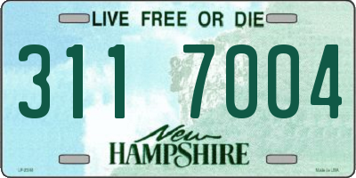 NH license plate 3117004