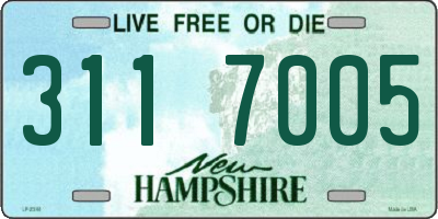 NH license plate 3117005