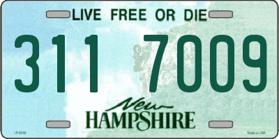 NH license plate 3117009