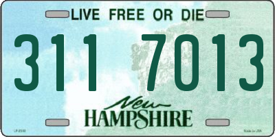 NH license plate 3117013