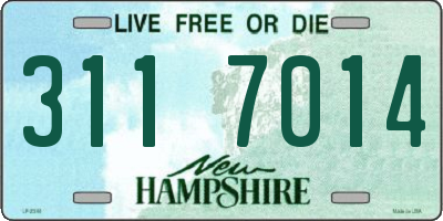 NH license plate 3117014