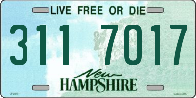 NH license plate 3117017